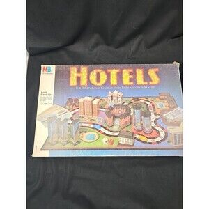 Vintage 1987 Milton Bradley MB HOTELS Real Estate Money Board Game 100% Complete